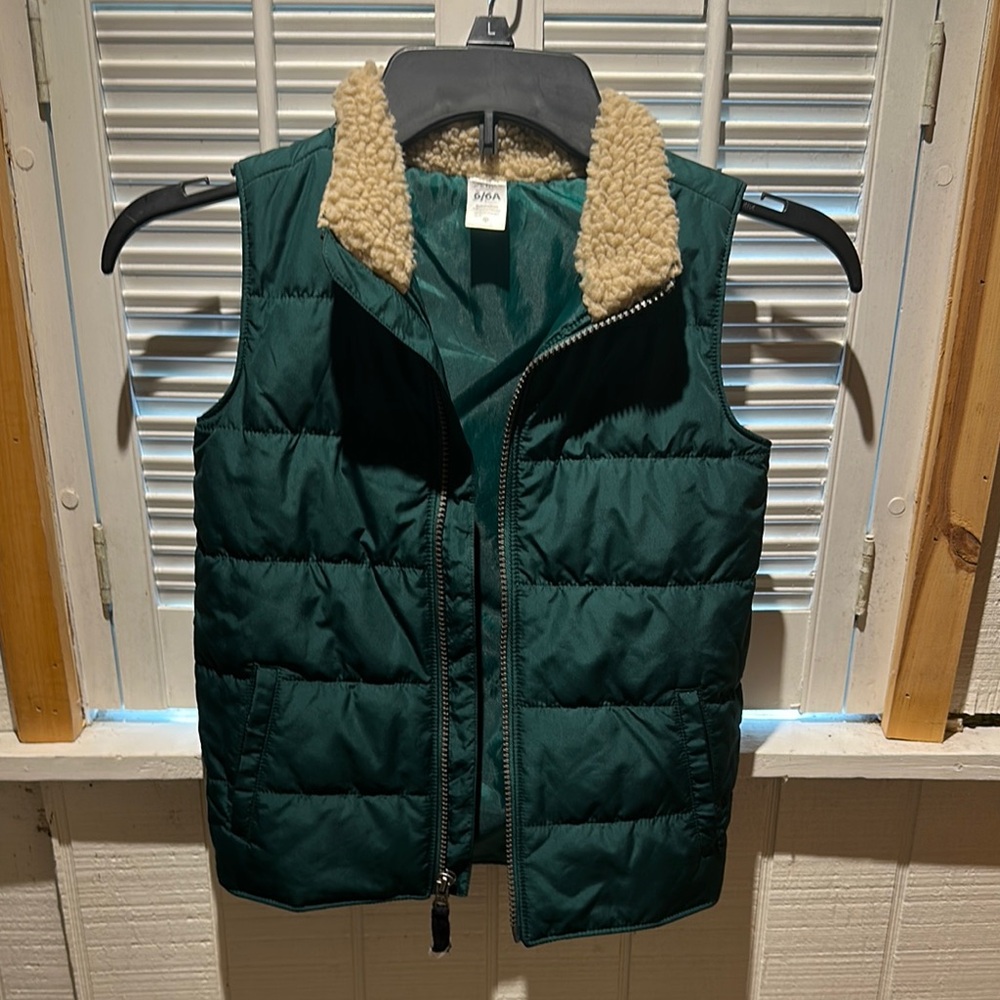 Carter's Teal Vest with Cream Sherpa Collar